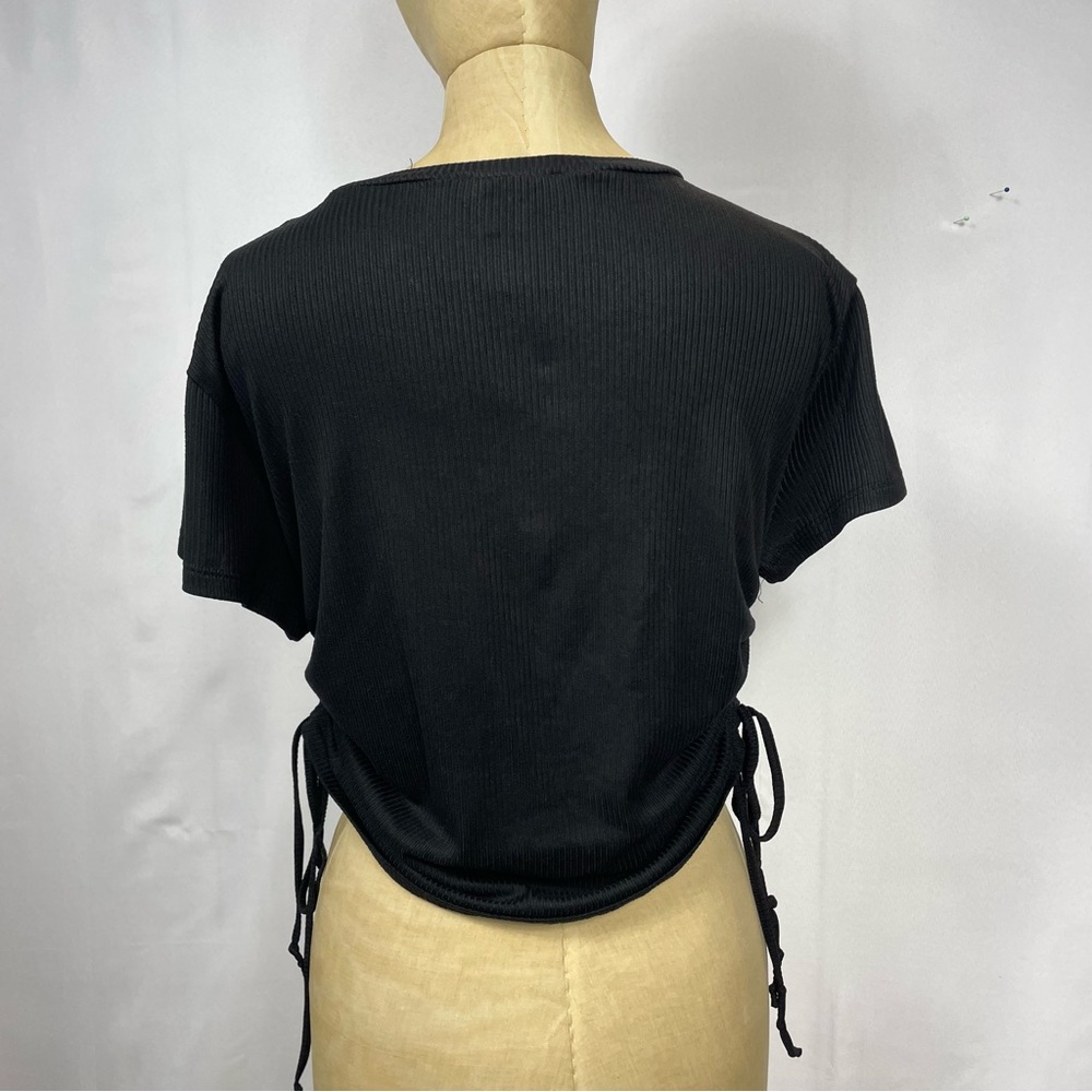 Perfectly Angel Top LG Black Rhinestone Y2K Bling Tee Angelcore Baby Black Glam - Picture 6 of 10